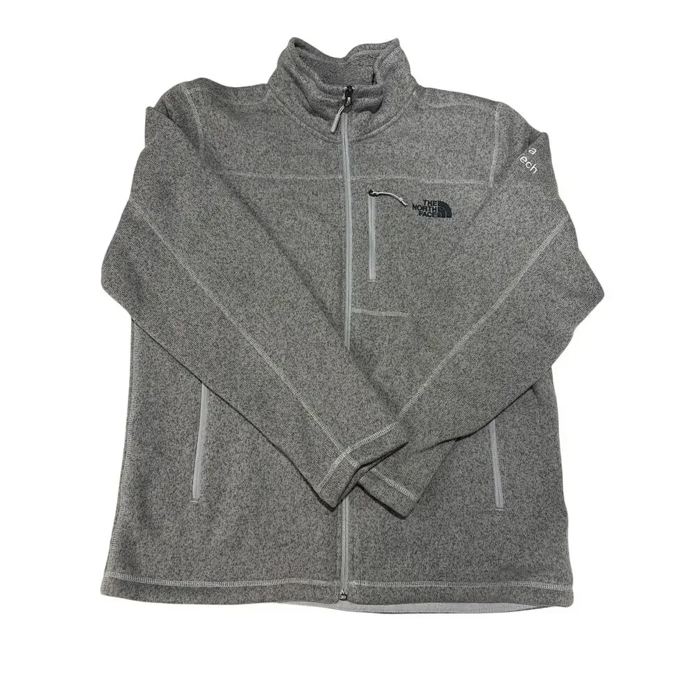 The North Face Men's Large Grey Heather Sweater Fleece Jacket outdoor gorpcore